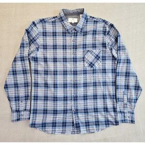 Thread & Cloth Flannel Shirt Women's XXL Blue Long Sleeve Button Down EUC